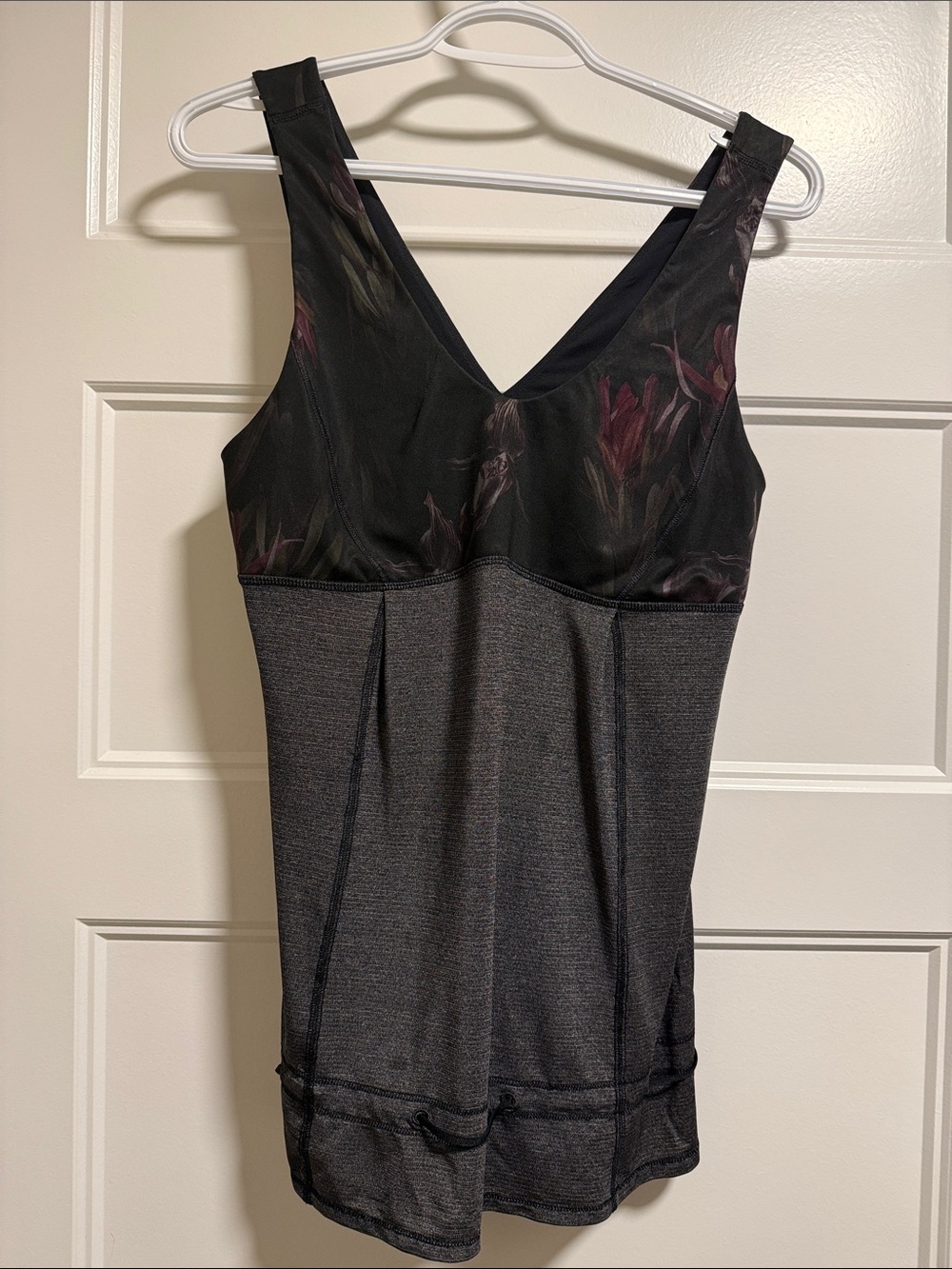 lululemon athletica Black Tank Top with Subtle Plum Accents